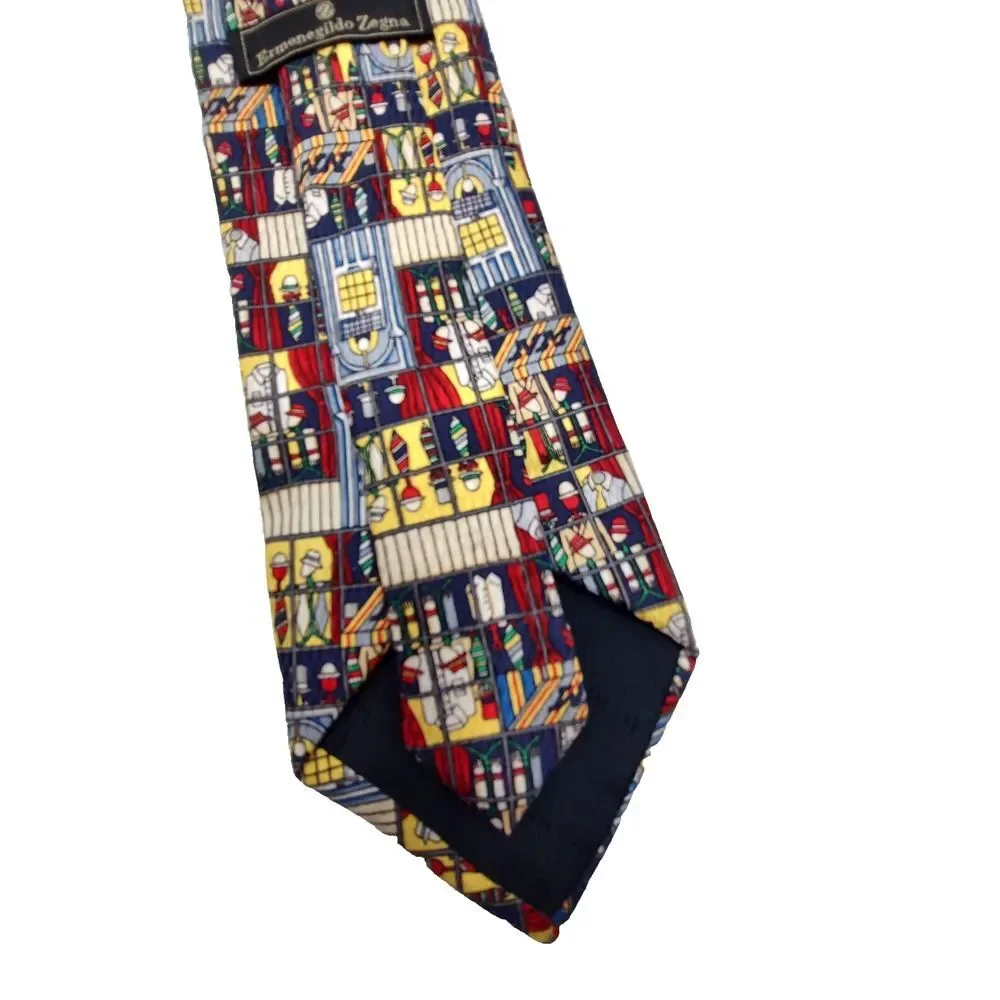 ERMENEGILDO ZEGNA Multi Color Silk Tie Made‎ In Italy